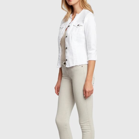 New Principle Denim The Jewel in White Denim Jacket - Picture 2 of 11